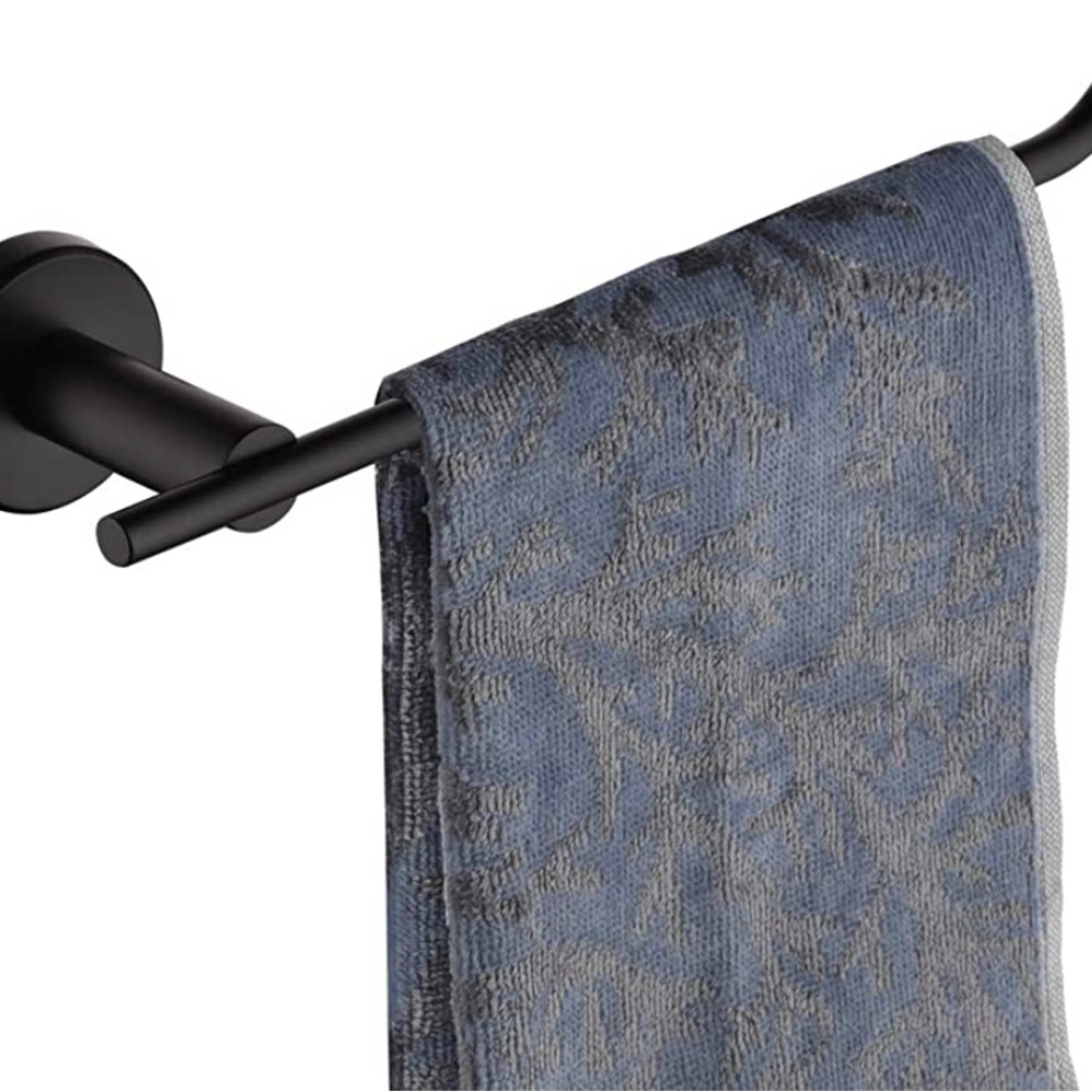 Matte Black Hand Towel Holder, Stainless Steel wall mount 9 in NWT NIB